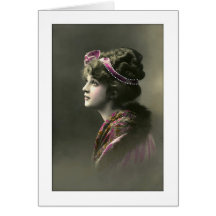 expression pleine d'espoir de femme de victorian cartes de vœux