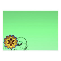 Expressive blossom and swirls special gift custom invites