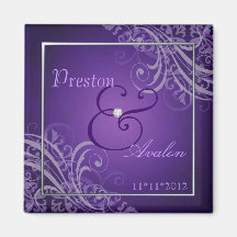Exquisite Baroque Purple Save The Date Magnet