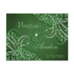 Exquisite Baroque  Save The Date Green Postcard