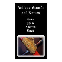 Exquisite Decorated Sword with Jewels Business Card Templates