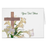 Exquisite! Easter Lilies & Wooden Cross Card