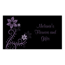 Exquisite Flowers Business Card, Victorian Lilac