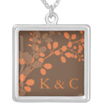 Exquisite Vines (Bronze & Orange) Necklace