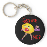 'exsqueeze me?' funny lemon humourous Keychain