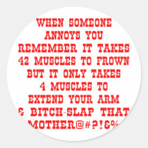 Extend Your Arm & Bitch-Slap That Mother Round Sticker