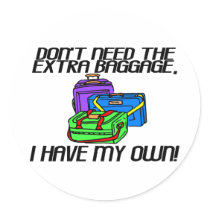 Extra Baggage Round Sticker