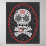 Extra Large Day of the Dead Sugar Skull Vector Art Poster
