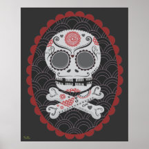 Extra Large Day of the Dead Sugar Skull Vector Art Poster