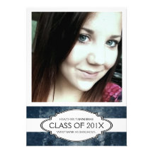 Extra Large Photo Blue Girl Graduate Personalized Announcements