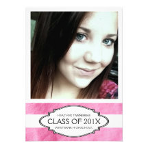 Extra Large Photo Pink Girl Graduate Personalized Invitation