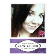 Extra Large Photo Purple Girl Graduate Invitation