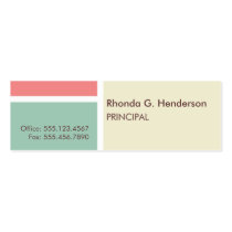 Extra small modern colour block beige professional business cards