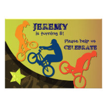 Extreme Biking Custom BIrthday Invitation