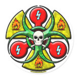 Extreme Danger Warning Round Sticker