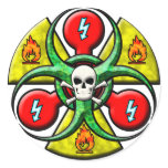 Extreme Danger Warning Round Sticker