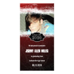 Extreme Grunge Red Black Graduation Photo Card