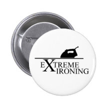 Extreme Ironing by Adam Peel Pinback Button