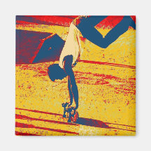 Extreme Sports Freestyle Skateboard Trick Refrigerator Magnet