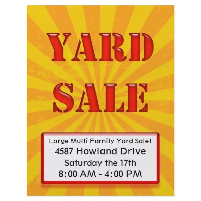 Eye Catching Yard Sale Flyer by SublimeStationery