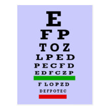 EYE CHART Gifts Post Cards