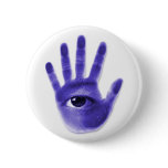 eye hand symbol pinback button