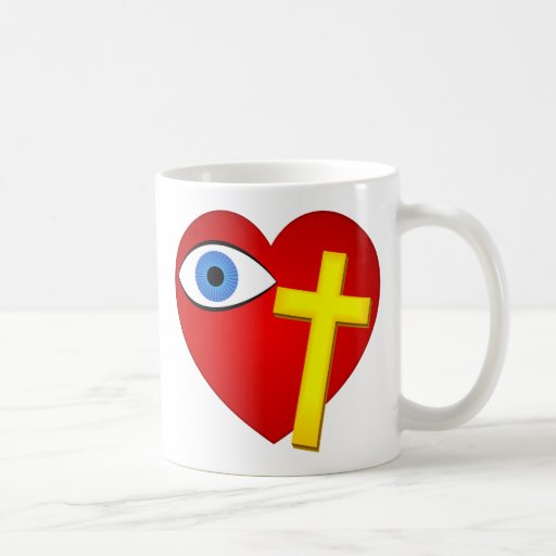 eye heart cross coffee mug