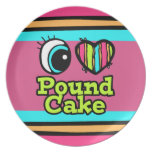 eye heart i love pound cake plates