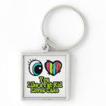 Eye Heart I Love You Like a Fat Kid Loves Cake Keychain