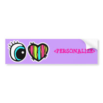 Eye Heart Pictogram, <PERSONALIZE> Bumper Sticker