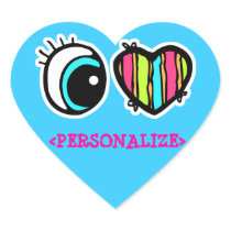 Eye Heart Pictogram, <PERSONALIZE> Heart Stickers