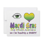 Eye Love Mardi Gras Custom Announcements