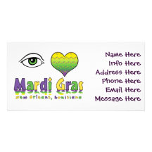 Eye Love Mardi Gras Photo Cards