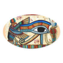 EYE OF HORUS Mystical Egyptian Art Collection Oval Stickers
