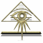 Eye of Providence Goldtone Photo Sculpture