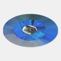 Eye of The Peacock Envelope Seal Oval Sticker