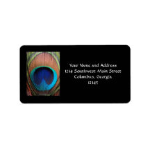 Eye of the Peacock Feather Close-Up Address Label