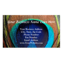 Eye of the Peacock Feather Close-Up Business Cards
