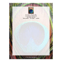 Eye of the Peacock Feather Close-Up Personalized Letterhead