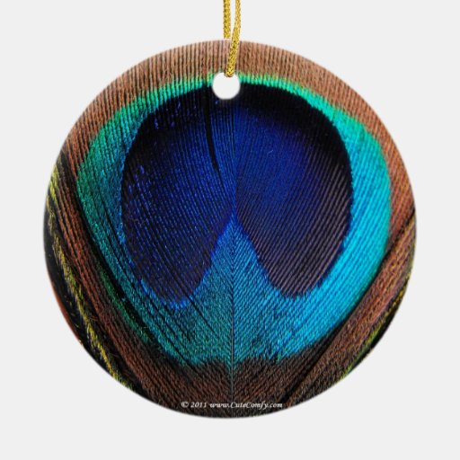 Eye of the Peacock Feather Close-Up Christmas Ornament