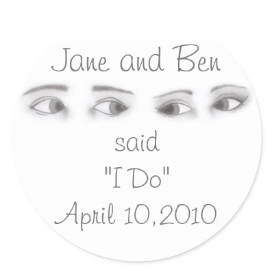 Eye Shadow Personalized Wedding Sticker by creationhrt