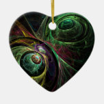 Eye to Eye Abstract Art Heart Ornament