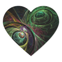 Eye to Eye Abstract Art Heart Sticker