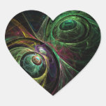 Eye to Eye Abstract Art Heart Sticker