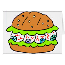 Eyeball Burger Greeting Card