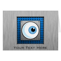 Eyeball; Metal-look Greeting Card