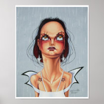 Eyelashes and Earrings Poster