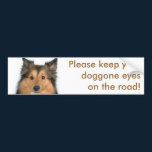 Eyes on the Road Dog bumper stickers