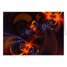 Eyes & Swirls – Amber & Indigo Delight Greeting Card