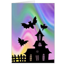 EZ Doodle art lesson Halloween Haunted House Card